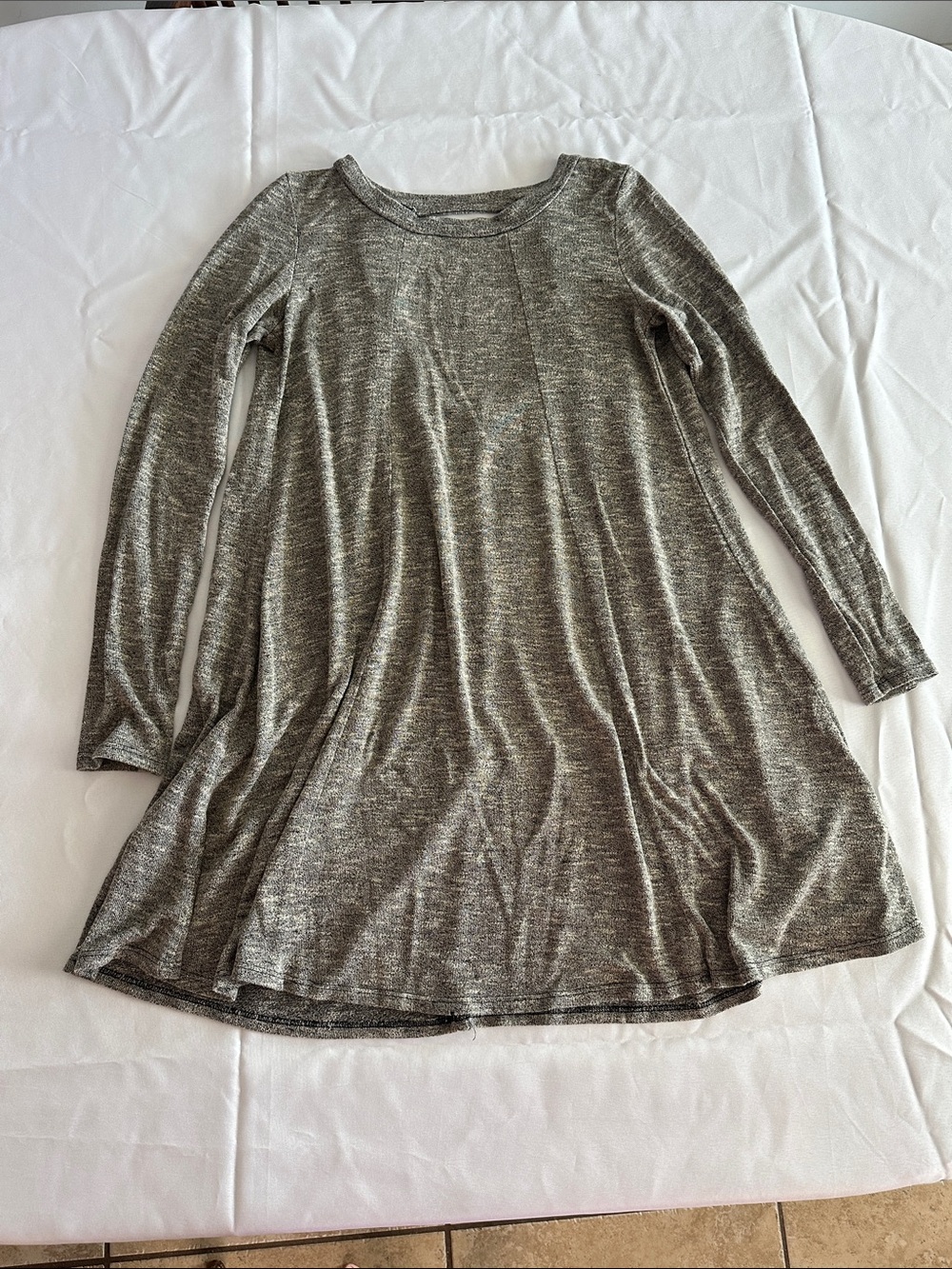 Charlotte Russe Gray Long Sleeve Swing Dress